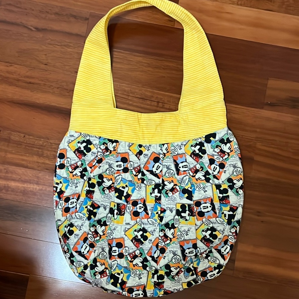 Mickey Mouse Comic Strip Print Hobo Tote Bag
